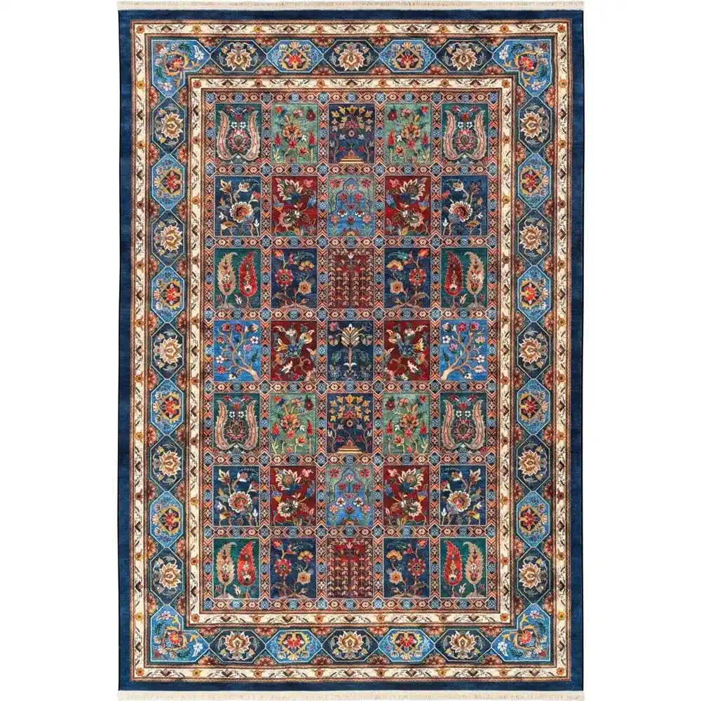 فرش ماشینی سنتی طرح 25cs0380 سرمه ای 1000 شانه